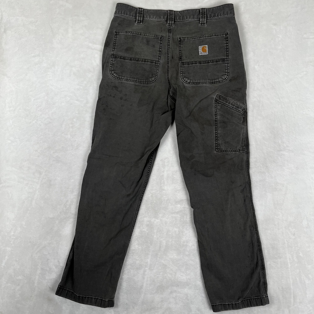 Carhartt Pants Mens 32x32 Gray Rugged Flex Relaxed Fit Canvas Carpenter Thrashed